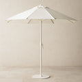 Parasol de jardin rond en aluminium blanc avec manivelle, diamètre 300 cm, hauteur 250 cm-Vasolia