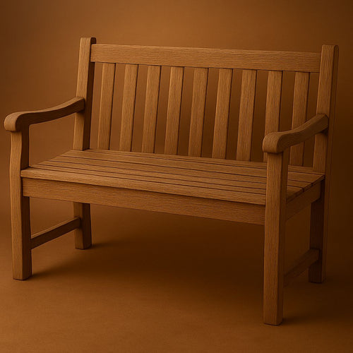 Banc extérieur rectangulaire en bois massif chêne-Vasolia