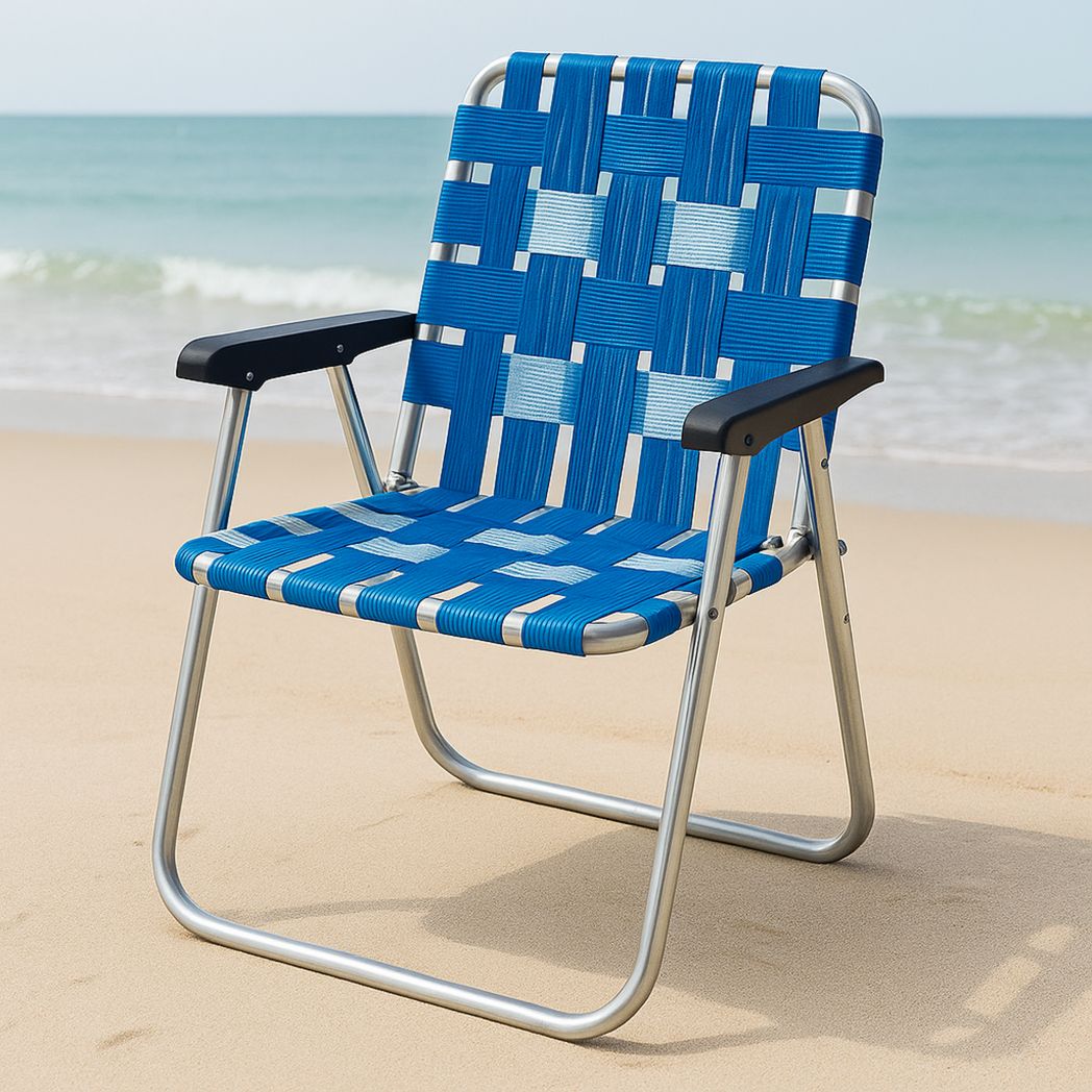 Chaise Pliante en Aluminium et Polypropylène Bleue-Vasolia