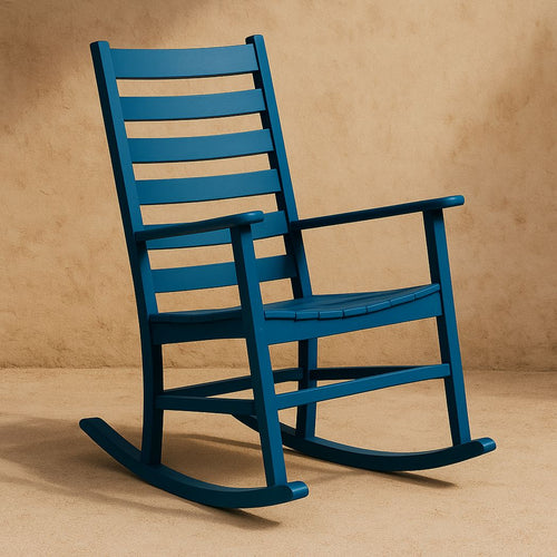 Chaise à bascule en bois de pin bleu 90x68x104 cm-Vasolia