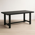 Table rectangulaire bois massif noir 180x90x75 cm-Vasolia