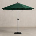 Parasol de Jardin Rond en Polyester Vert avec Mât en Aluminium et Base en Acier, Diamètre 300 cm, Hauteur 250 cm-Vasolia