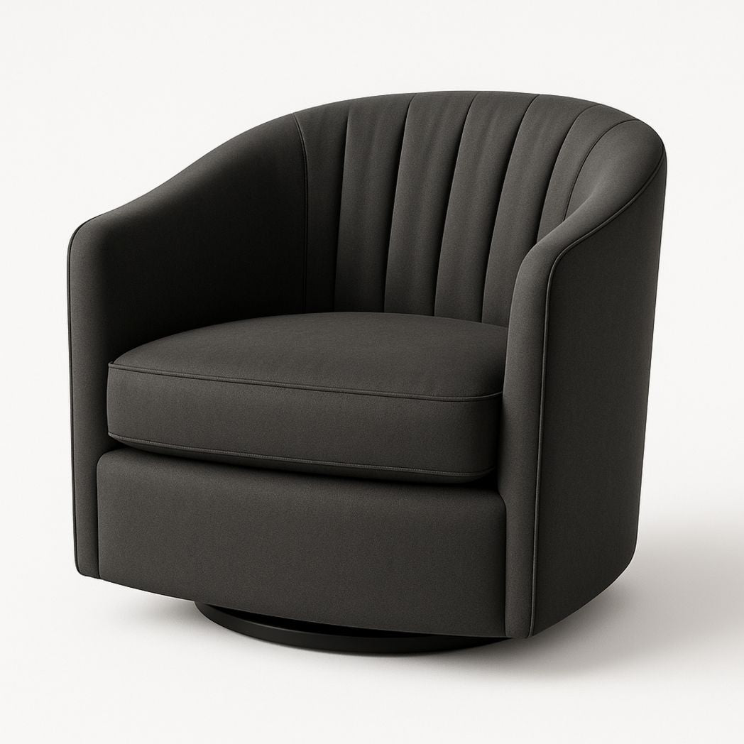 Fauteuil pivotant en polyester anthracite 80x75x80 cm-Vasolia