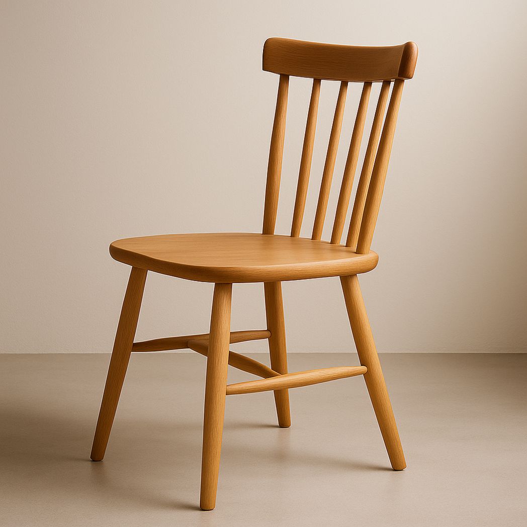 Chaise de salle à manger en bois massif chêne clair forme classique-Vasolia