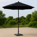 Parasol de Jardin Rond Noir Polyester diamètre 300 cm avec Mât Aluminium-Vasolia