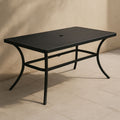 Table de jardin rectangulaire en aluminium noir 152 x 96 x 76 cm-Vasolia