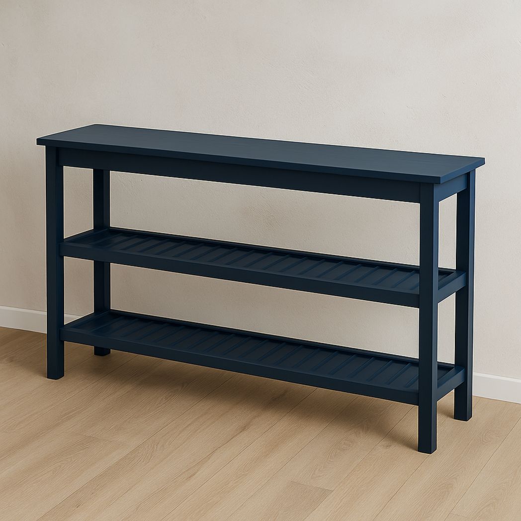 Étagère de rangement en bois 3 niveaux Bleu Foncé 120x30x90 cm-Vasolia
